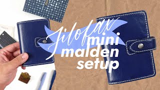 Filofax Mini Malden Navy  Mini 5Micro 5 Planner Setup [upl. by Onitnatsnoc]