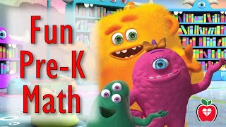 Preschool  PreK Math Review  Monster Math [upl. by Elehcim522]