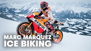 MotoGP Champion Races Up Snow and Ice at World Cup Ski Course [upl. by Yraek562]