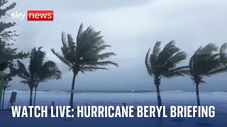 Hurricane Beryl briefing in Dominican Republic [upl. by Ohcirej]