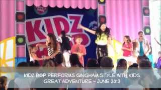 Kidz Bop performs Gingham Style with kids at Great Adventure [upl. by Trinee]