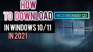 How to download HBCDHirens bootCD in windows 1011 make USB bootable PEx64iso [upl. by Cliffes]