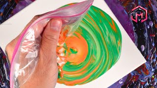 CREAMSICLE Pour Acrylic Pouring and Fluid Art at Home [upl. by Kal]