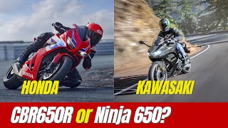 Honda CBR650R or Kawasaki Ninja 650  MOTOCAR TV [upl. by Sibyl]