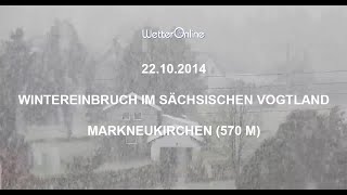 Wintereinbruch im Mittelgebirge  starker Schneefall im Vogtland [upl. by Llevert]