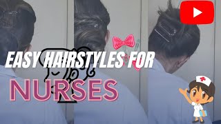 EASY HAIRSTYLES FOR NURSES In 1 min  professional looks❤️ [upl. by Kerrill]