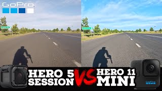 GoPro HERO 11 Mini vs HERO 5 Session  Battle of the Small GoPros [upl. by Gearard]