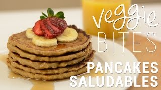 PANCAKES DE AVENA Y BANANA  VEGGIE BITES [upl. by Neyuh]