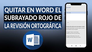 Cómo quitar en WORD el subrayado rojo de la revisión ortográfica [upl. by Nicolais875]