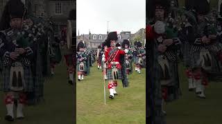 Drum Major leading Ballater Pipe Band as they marched into 2023 Aboyne Highland Games shorts [upl. by Scurlock]