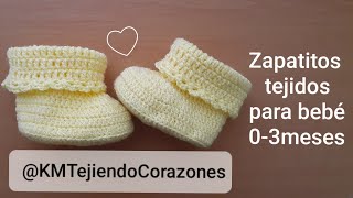 Zapatitos para bebé de 03 meses tejido a crochet [upl. by Rusticus623]