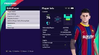 Yusuf Demir face e football pes 2021 Barcelona [upl. by Ahsiruam]