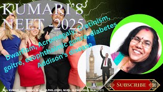 NEET  BIOLOGY 2025 Dwarfism Acromegaly Cretinism goitre exophthalmic goitre diabetes [upl. by Arrim]