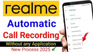 Realme automatic call recording setting  realme automatic call recording kaise kare 2024  Realme [upl. by Wymore]