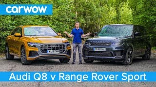 Audi Q8 vs Range Rover Sport 2020  see which SUV is the best  carwow [upl. by Ijnek77]