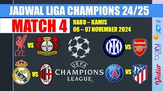 JADWAL LIGA CHAMPIONS 2425 II 0607 NOVEMBER 2024 II MADRID VS MILAN SCTV [upl. by Anyah624]