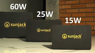 SunJack Backpacker Series  60W25W15W Solar Panels [upl. by Sachsse794]