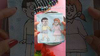 Nobita shizuka drawing art drawing hack [upl. by Nosmas469]