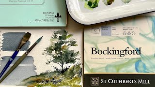 TESTING NEW PAPER BOCKINGFORD Watercolor Landscape Painting Simple Beginners Watercolour Tutorial [upl. by Garcon]