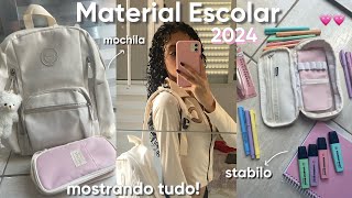 mostrando meu MATERIAL ESCOLAR 2024  Stabilo canetas e cadernos💗 [upl. by Egbert]