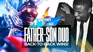 BacktoBack Victory Royale Epic FatherSon Duo Wins in Fortnite  Ft Braylon quicksquadgaming [upl. by Nodlehs]