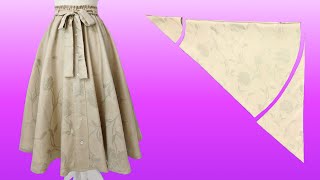 NO ZIPPER⭐ It is very easy to sew this circle skirt [upl. by Beichner200]