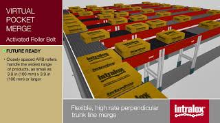 Intralox Activated Roller Belt ARB Virtual Pocket Merge [upl. by Markson672]