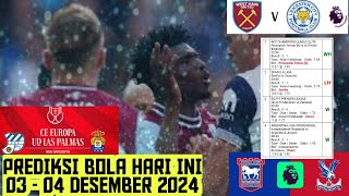 Prediksi Bola Malam Ini 0304 Desember 2024  Prediksi Handicap Over Under Akurat Hari Ini [upl. by Ahgiel]