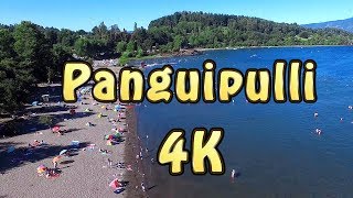 Panguipulli Lago y Playa Chauquen Región de Los Ríos Sur de Chile 4k UHD Drone Temuco Vista aérea [upl. by Chrysa]