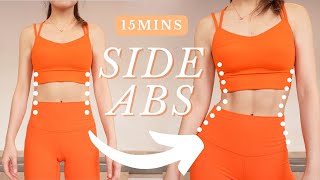 15min Side Abs amp Love Handles Workout  🔥 Lose Muffin Top Fat ⌛️Hourglass Shape [upl. by Ellehcar419]