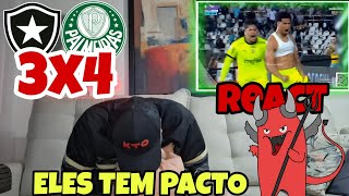 CORINTIANO REAGINDO REACT BOTAFOGO 3X4 PALMEIRAS  BRASILEIRÃO 2023 [upl. by Kessiah61]