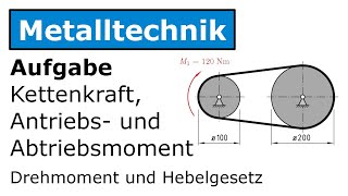 🔧 Kettentrieb Kettenkraft Metalltechnik Drehmoment Hebelgesetz [upl. by Thin]