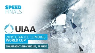 Champagny France l Speed Finals l 2019 UIAA Ice Climbing World Cup [upl. by Shuping]