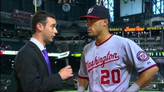 Ian Desmond chats after plating goahead runs in Nats victory [upl. by Anwahsed604]