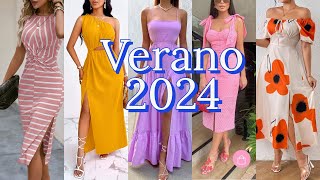 Vestidos para verano 2024summer dresses 2024vestidos casuales y elegantesmoda y tendencia [upl. by Ysirhc]