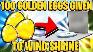 Donating 100 Golden Eggs To The Wind Shrine In Roblox Bee Swarm Simulator [upl. by Keon]