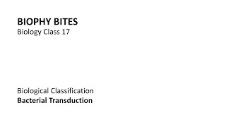 Biology Class 17  Bacterial Transduction [upl. by Darryn]