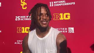 USC DB Jaylin Smith speaks to the media after August 21st practice [upl. by Pegg506]