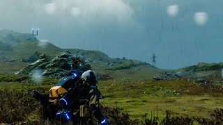 Death Stranding  First BT Area Ambiance rain odradek sounds eerie music [upl. by Damahom]