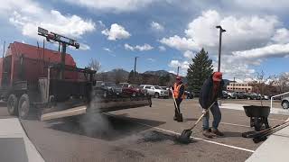 The Denver Crew performs Infrared Asphalt repair [upl. by Lleoj]