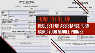 Paano mag fillup ng Request for Assistance Form using mobile phone [upl. by Serle453]