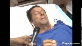 Imran Khan campaigns from hospital bed [upl. by Mirabel]