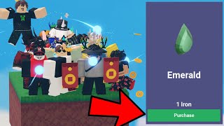 1v50 but you can buy Emeralds for 1 iron Roblox Bedwars [upl. by Lesak]