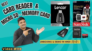 SANDISK EXTREME PRO 128 MICRO SDXC UHS I V30 MEMORY CARD  ADAPTER  LEXAR CARD READER  micro SD [upl. by Ulysses]