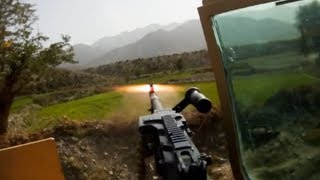 RPG Hits In Front of Convoy During Ambush  Taliban Firing Position Visible [upl. by Lesh]