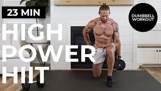 23 Min HIGH POWERED HIIT Workout with Weights [upl. by Akihsal]