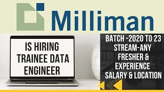 milliman is hiring trainee data engineer for any branch batch salary location benefit in details [upl. by Odrude58]