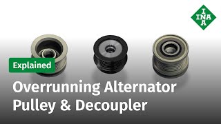 Explained Overrunning Alternator Pulley  Decoupler – Function and Inspection – INA OAP OAD [upl. by Amoritta127]