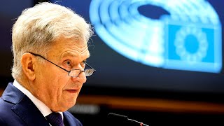 Niinistö debates his report on civilian and defence readiness to European Parliament [upl. by Calie835]