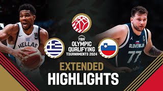 SemiFinals Greece 🇬🇷 vs Slovenia 🇸🇮  Extended Highlights  FIBA OQT 2024 Greece [upl. by Johiah400]